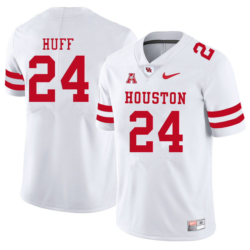 Men #24 Jett Huff Houston Cougars College Football Jerseys Sale-White - Click Image to Close